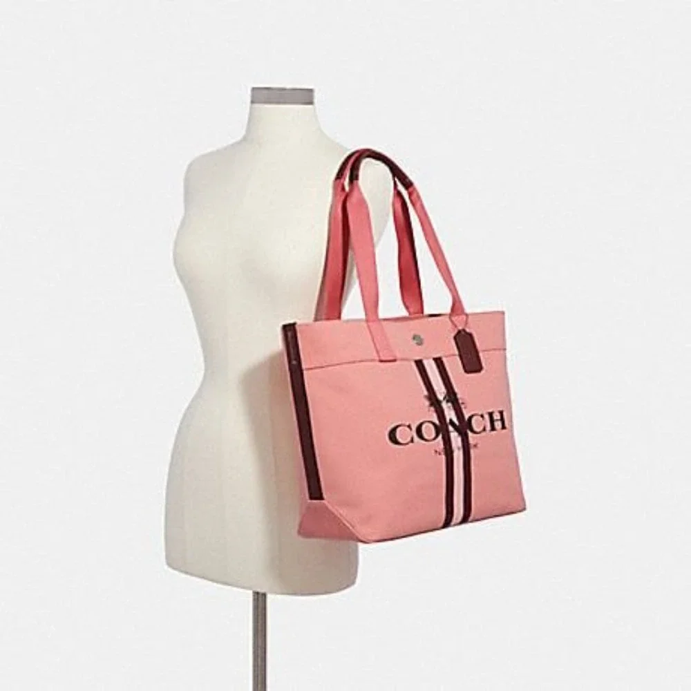 Coach Horse and Carriage Tote with Stripe NWT